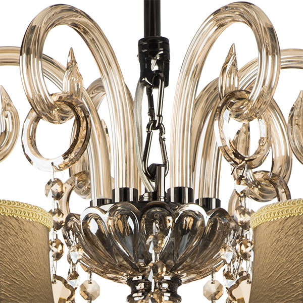 715067 Люстра NATIVO 6x40W E14 КОНЬЯК/ЧЕРНЫЙ ХРОМ/БЕЖЕВЫЙ