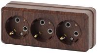 2-206-10 Intro Розетка 3х2P+E, 16А-250В, IP20, ОУ, Quadro, венге (7/140/1680)