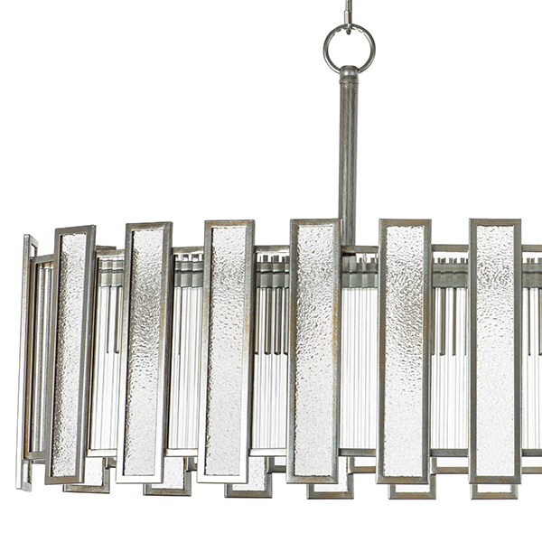 712164 Люстра AGAVE 6х40W E27 СЕРЕБРО С ПАТИНОЙ/ПРОЗРАЧНЫЙ