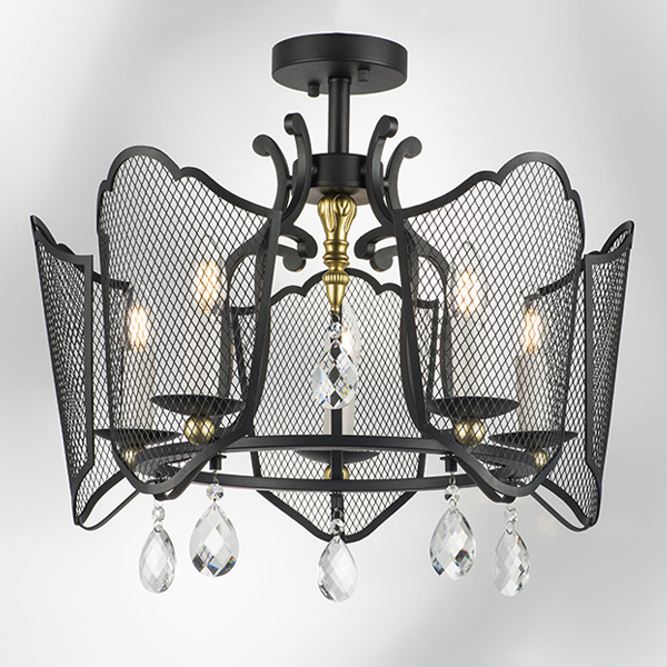 744057 Люстра CASTELLO 5х40W E14 ЧЕРНЫЙ/ЗОЛОТО