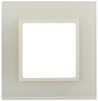 Рамка для розеток и выключателей ЭРА Elegance 14-5101-02 на 1 пост, стекло, Эра Elegance, слоновая кость+слоновая кость