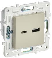 SKANDY Розетка USB A+C 3,1А SK-R14B бежевый IEK