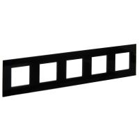 SKANDY Рамка 5-местная SK-F25Bl стекло черный IEK