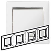 Legrand Valena Белый/Серебряный штрих Рамка 4-ая горизонт.