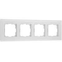Рамка на 4 поста Senso (белый, стекло soft-touch) W0043101