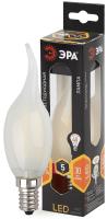 Лампочка светодиодная ЭРА F-LED BXS-5W-827-E14 frost Е14 / Е14 5Вт филамент свеча на ветру матовая теплый свет
