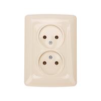 DEA Розетка 2-ая б/з с/у 10А Беж KRANZ  