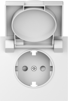 Накладка для розетки Schuko с заземлением, с крышкой, 16A 250 В~, матовый белый, серия S08