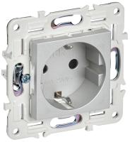 SKANDY Розетка с заземлением с защитными шторками 16А SK-R04S серебряный IEK