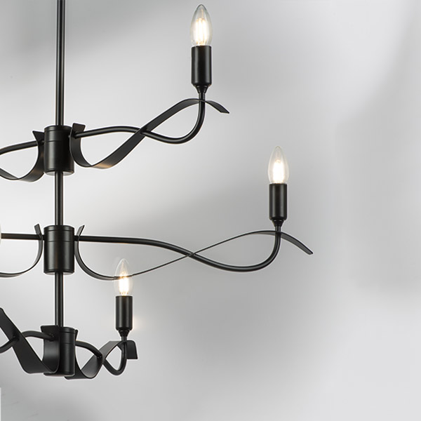 733267 Люстра RAGNO 6х40W E14 ЧЕРНЫЙ МАТОВЫЙ