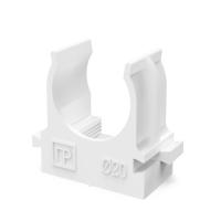 Крепеж-клипса для труб для прямого монтажа белая в п/э d20 мм (100шт/уп) Промрукав