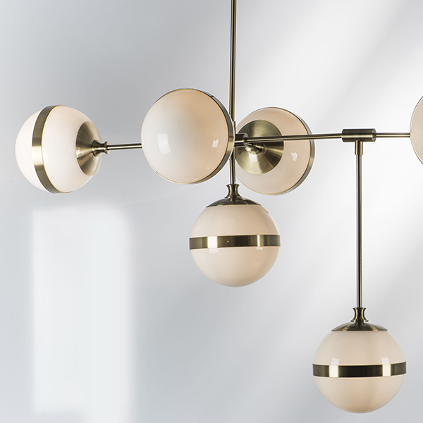 813191 Люстра GLOBO 9х40W E14 electroplating bronze/white