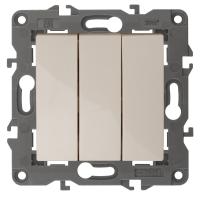 14-1107-02 ЭРА Выключатель тройной, 10АХ-250В, IP20, Эра Elegance, сл.кость (10/100/3000)
