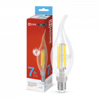 Лампа сд LED-СВЕЧА НА ВЕТРУ-deco 7Вт 230В Е14 6500К 810Лм прозрачная IN HOME