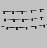 Гирлянда Белт-Лайт 2 жилы, 50м, шаг 40см, 125 патронов E27, IP65, черный плоский провод ПВХ PROconnect