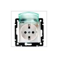Legrand Valena Бел Розетка 1-ая с/з с крышкой и защитными шторками IP44 (к простой рамке)