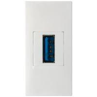 Розетка информационная USB для передачи данных, 1мод., бел. (22.5х45мм), USB3.0, серия (тип) D