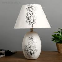 Лампа настольная Аромат цветов 1х40Вт Е14 белый 25х25х36 см.   4433041