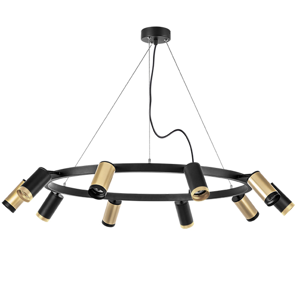LR02040537570 Люстра RULLO 10х50W GU10 ЧЕРНЫЙ/ЗОЛОТО (571020+214440-5+214437-5+203437-5+203440-5)