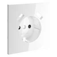 Накладка для розетки с заземлением и защитными шторками, с USB A+A, S70 (белый глянцевый)