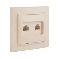 Розетка RJ-45 2-местная СП Минск бежевая EKF