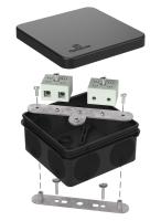 Коробка огнестойкая для о/п двухкомпонентная 60-0210-FR10.0-4 Е15-Е120 RAL9005 80х80х40 (44 шт/кор) Промрукав