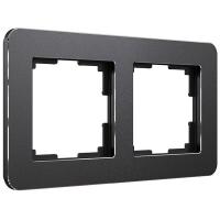 W0022608/ Рамка на 2 поста Platinum (черный алюминий)