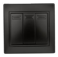 1-106-05 Intro Выключатель тройной, 10А-250В, IP20, СУ, Plano, антрацит (10/200/2400)