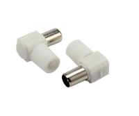 TV-разъем штекер без пайки белый угловой REXANT 