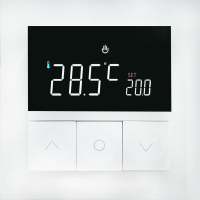 Термостат с датчиком пола, программируемый, 16 A, 55*55 мм.белый, клавиши настройки