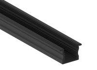 Врезной алюминиевый профиль,  23,5х14,5х2000. Цвет: Черный матовый, RAL9005, Серия:DN8ALE