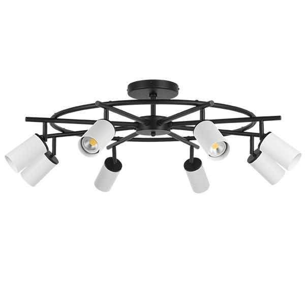 LR718368 Люстра RULLO 8х50W GU10 ЧЕРНЫЙ/БЕЛЫЙ (571718+214436-8)