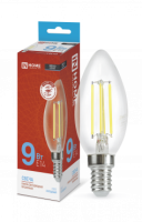 Лампа сд LED-СВЕЧА-deco 9Вт 230В Е14 6500К 1040Лм прозрачная IN HOME