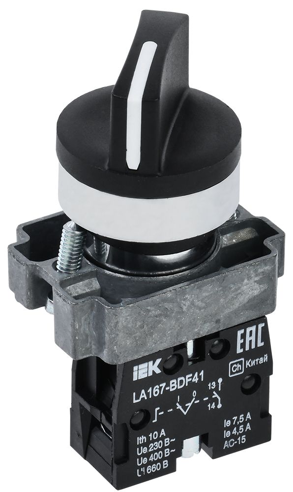 Переключатель LA167-BDF41 на 2 положения 1з черный IEK