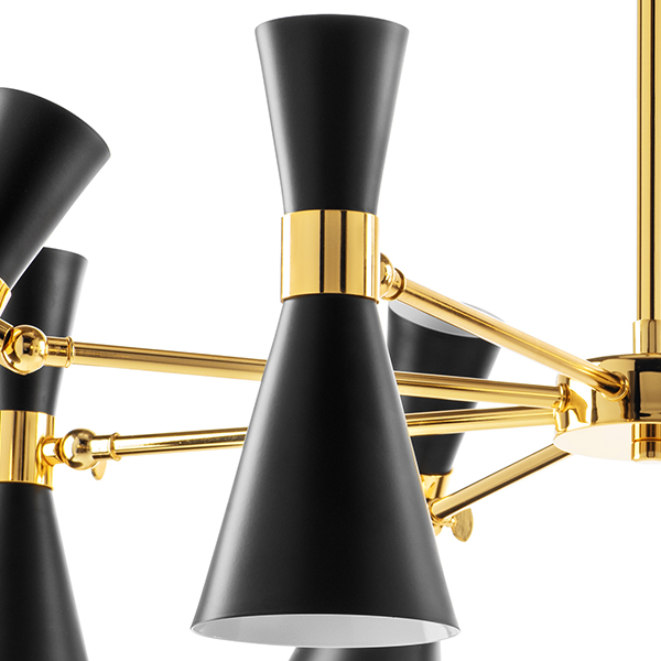 816087 Люстра DUMO 8х40W E14 ЧЕРНЫЙ МАТОВЫЙ/ЗОЛОТО