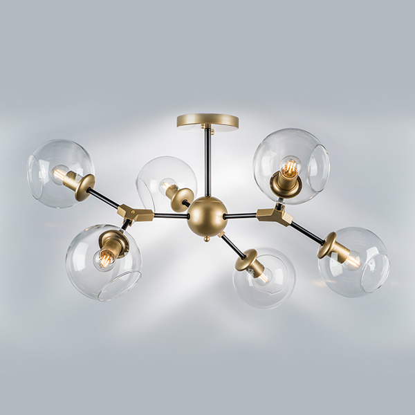 785063 Люстра BETA 6x40W E27 ЗОЛОТО/ЧЕРНЫЙ