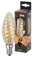 Лампочка светодиодная ЭРА F-LED BTW-7W-827-E14 gold Е14 / E14 7Вт филамент свеча витая золотистая теплый белый свет