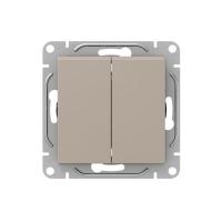 Механизм выключателя, двухклавишный, кремовый Эпика EKF