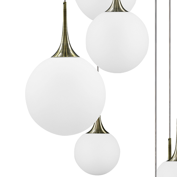 813091 Люстра GLOBO 9х40W E14 electroplating bronze/white