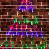 Гирлянда Сеть 2х2х1.5 м, свечение с динамикой, прозрачный ПВХ, 136 LED, 230 В, цвет свечения мультиколор (контроллер в комлекте)