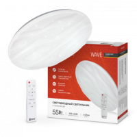 Светильник сд COMFORT WAVE 55Вт 230В 3000-6500K 4400Лм 400x75мм с пультом ДУ IN HOME