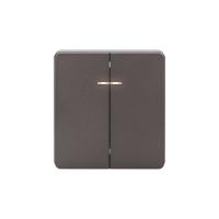 Выключатель ROUND 2 кл с подсветкой 10А с/у титан KRANZ