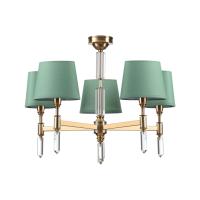 4887/5 MODERN ODL_EX22 205 бронзовый/зеленый/абажур ткань Люстра E14 5*40W LONDON