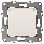 12-2103-02 ЭРА Розетка 2P+E Schuko со шторками с крышкой, 16A-250В, IP20, Эра12, слоновая кость (10/
