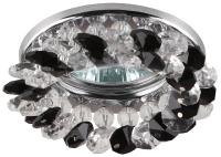DK16 CH/WH/BK Светильник ЭРА декор  круглый  с мелкими хрусталиками  MR16,12V/220V, 50W, хром/прозра