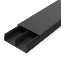 Кабель-канал черный 2-й замок в п/э 30х10 мм перегородкой (64 м/уп) Промрукав