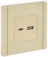 FORTE&PIANO Розетка USB A+C 3,1А FP450 ваниль IEK