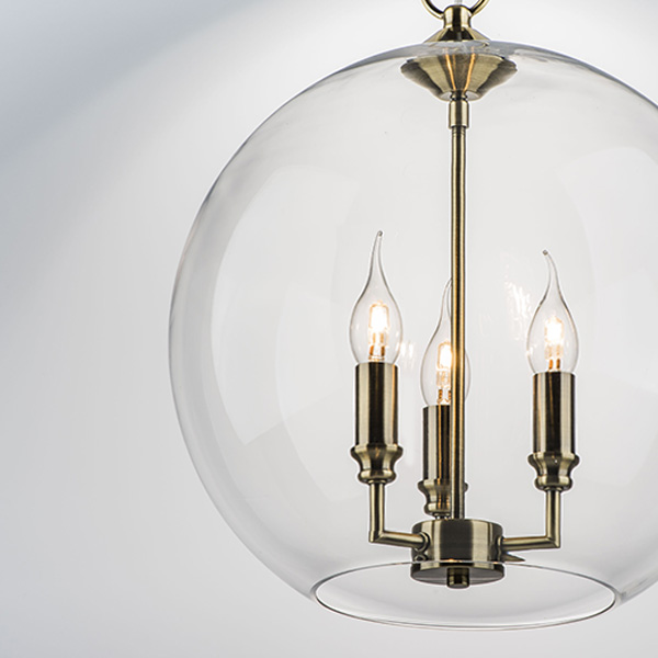 729131 Люстра SFERICO 3х40W E14 ЛАТУНЬ/ПРОЗРАЧНЫЙ