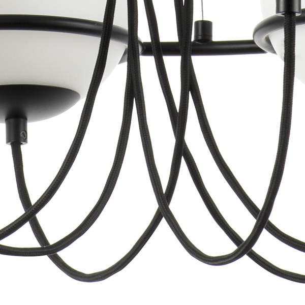 803267 Люстра GLOBO 6х40W E14 ЧЕРНЫЙ МАТОВЫЙ/БЕЛЫЙ