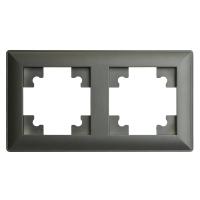 Рамка STEKKER, PFR00-7002-06 2-местная, пластик, серия Катрин, графит